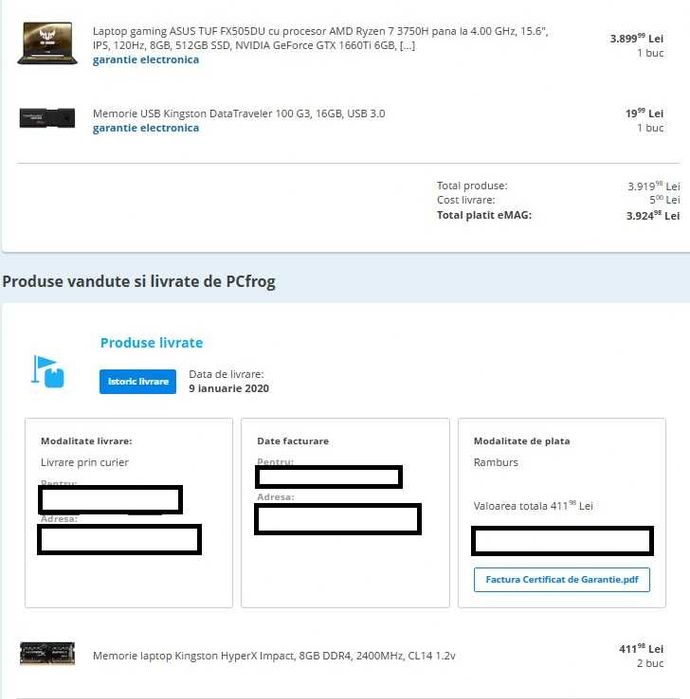Laptop Asus FX505DU AMD Ryzen 7 3750H pana la 4.00 GHz, 120Hz, 512GB SSD, NVIDIA GTX 1660Ti 6GB