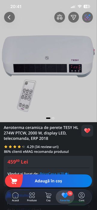 Aeroterma ceramica 2000w