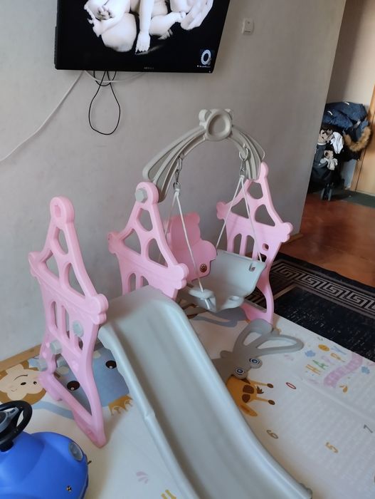 Детский комплекс горка с качелей