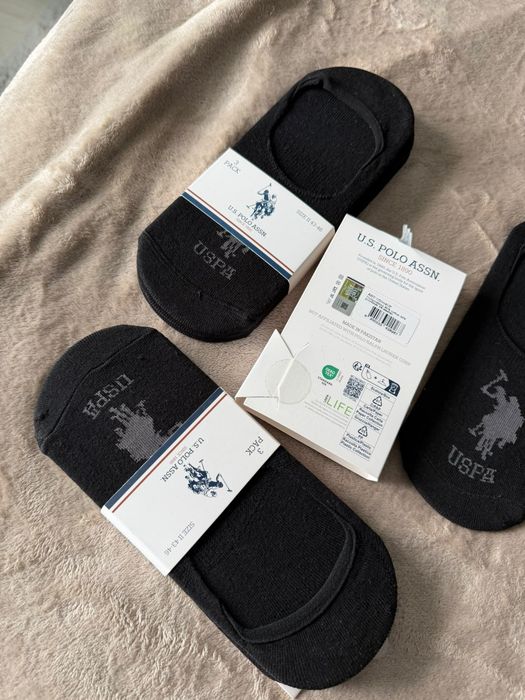 US Polo Assn set 9 perechi sosete bărbătești culoare negru mărimea 43-46 noi originale