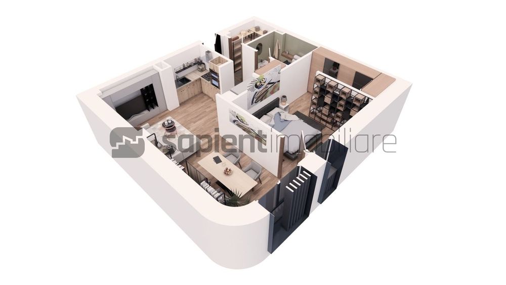 De vânzare apartament 2 camere, ultracentral, semifinisat