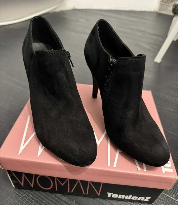 Боти с ток от велур, 40 номер