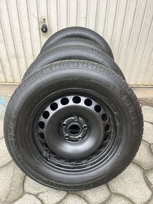 Jante otel 5x112mm, anvelope iarna 215/65 R16 VW Tiguan, Audi Q3, Seat