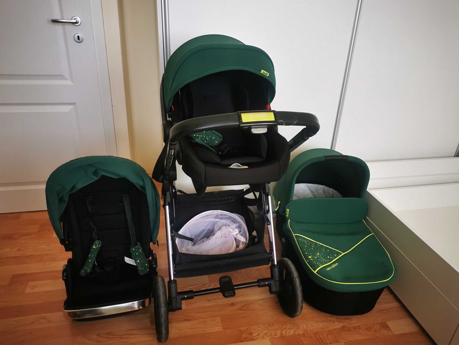 Бебешка количка 3 в 1 Chipolino Elite neon edition