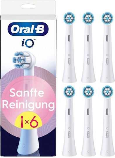 Rezerve periuta de dinti electrica Oral-B iO Gentle Care, compatibile doar cu seria iO, 6 buc, Alb
