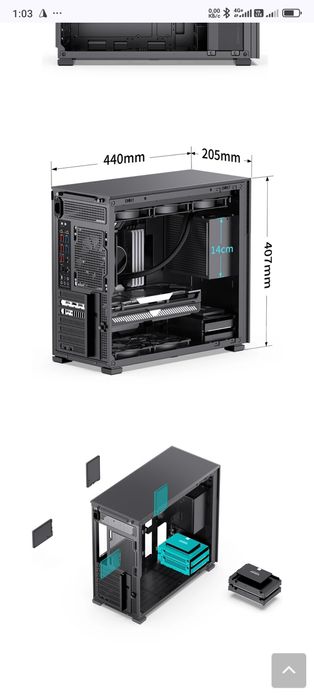 JONSBO D41 Mesh  Black+ argb кронштейн для видеокарты