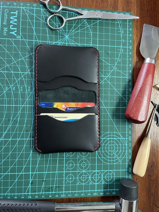 Portofel portcard piele naturala handmade