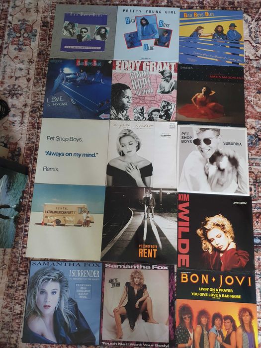 Discuri vinil maxi single Bad Boys Blue Sandra,Pet Schop Boys Michael Jackson C.C Catch Madona Erasure Europe Alphaville etc.