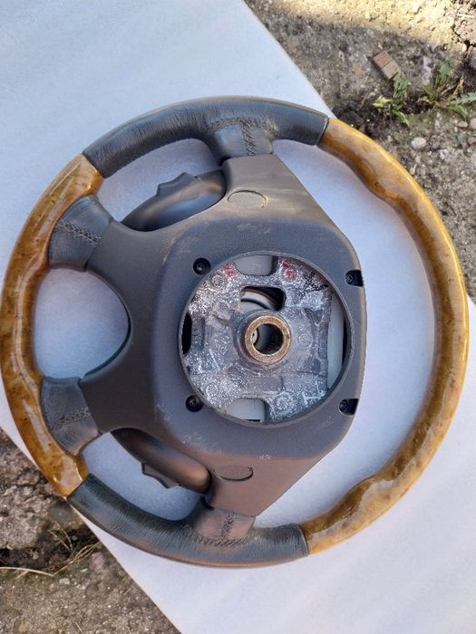 Кожен мултифункционален Махагон(дървен) волан с аербег Ягуар/Jaguar