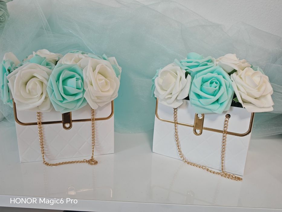 Подаръчна чантичка с цветя.