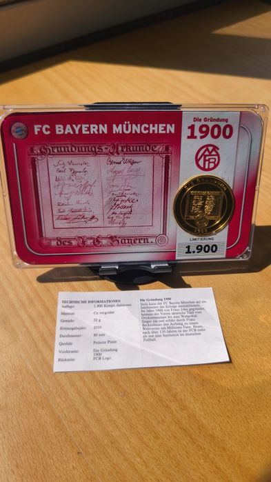 Колекционерски позлатени медали FC Bayern München – Ограничена серия (1900 бр.)