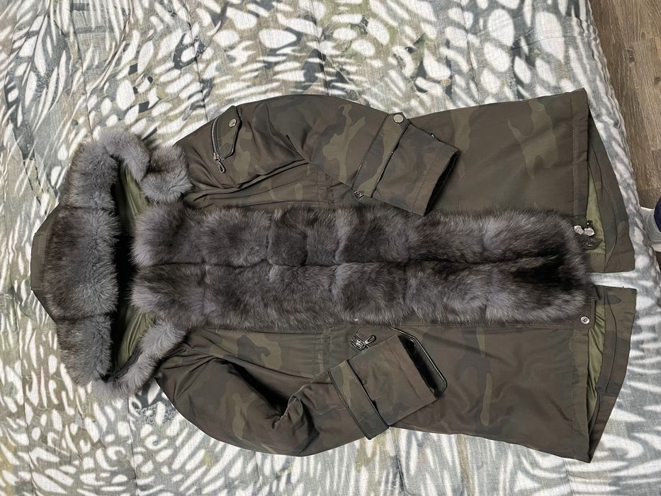 Geaca Polka cu blana naturală de vulpe