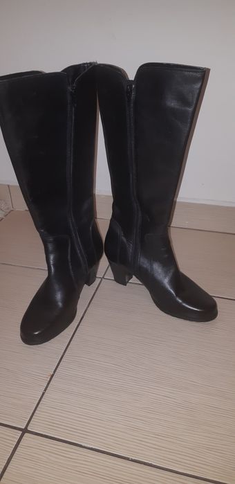 Cizme damă cu toc din piele ecologică marimea 36