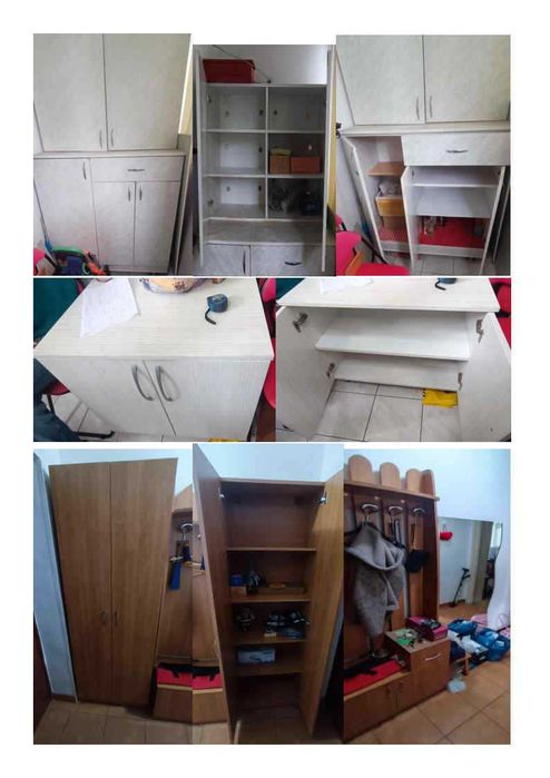 Vand mobilier apartament (Dresinguri, Mobila de bucatarie, dulapuri) si electrocasnice (Televizoare, Frigider, Aragaz, Hota etc) TOATE LA = 1000 EURO
