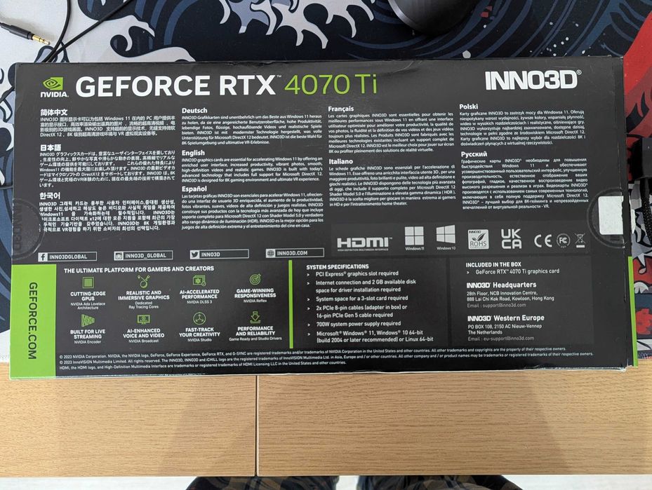 Видеокарта Nvidia RTX 4070 Ti