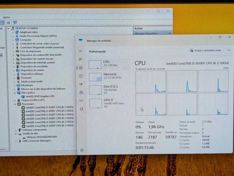 HP ProDesk 600 G4 Mini PC, Intel Core i5-8500t / ssd 256Gb / 8 Gb ram