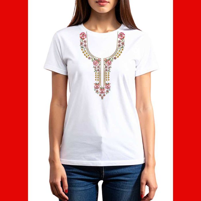 Дамски тениски с шевица , тениска с народни мотиви