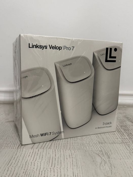 Sistem Mesh Linksys Velop MBE7003 Tri-Band WiFi 7, 3-Pack (Alb) - SIGILAT