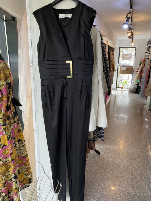 Salopeta satin Elisabetta  Franchi culoare neagra din satin!