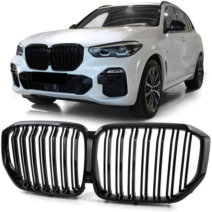 Grile  pentru BMW X5 G05 2018 - negru lucios duble ⭐️⭐️⭐️⭐️⭐️