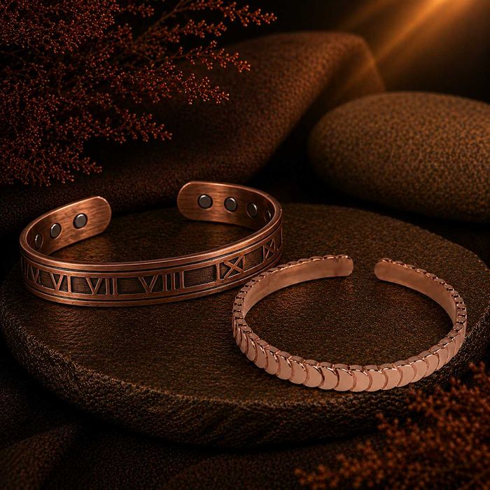 Set 4 Brățări din Cupru Premium pentru Bărbați și Unisex Model Roman și Elegant