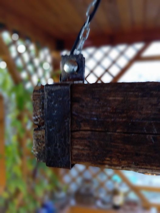 Лампа от дърво /стара греда/