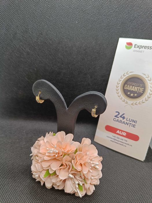 Cercei aur 14K 1.35g (Ag16 Moldova b33279) - Garantie 2 ani!