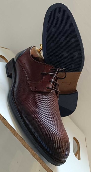 Pantofi derby 43 plain toe premium Oliver Jacob NOI piele naturala