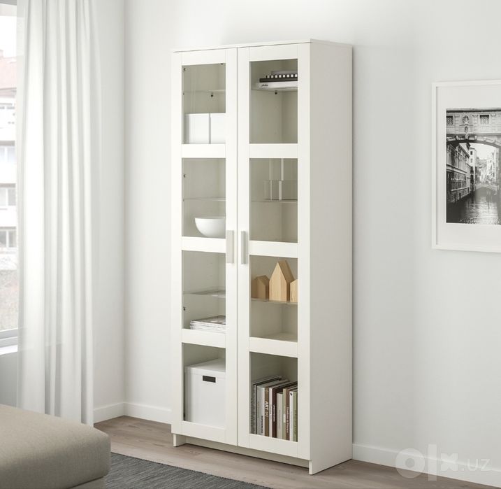 Шкаф-Витрина - IKEA BRIMNES, 80/190/35 см Белый