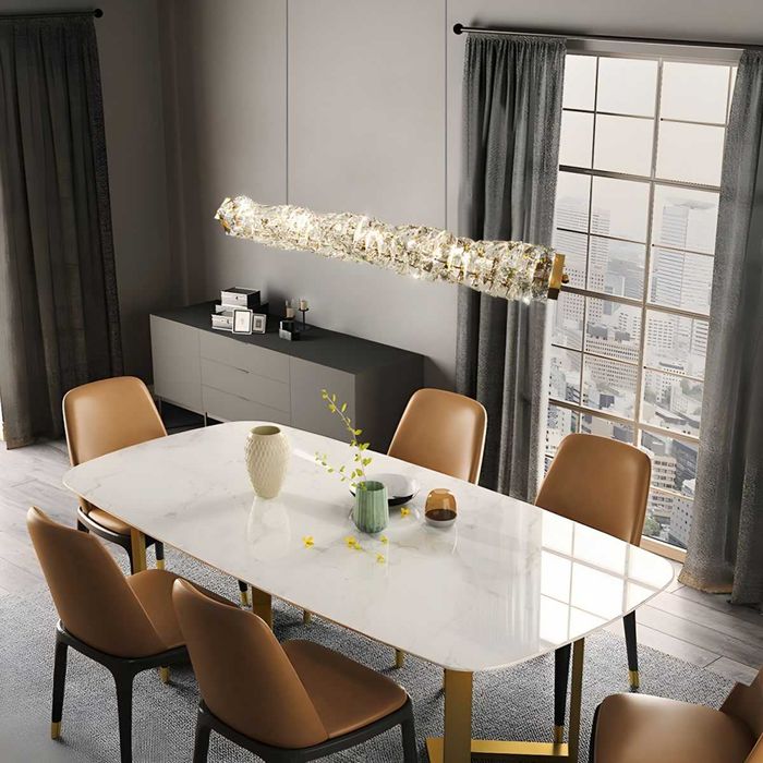 Модерна златна таванна лампа с кристално LED ЛЕД осветление за кухня