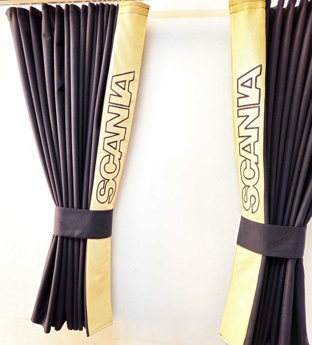 Пердета за камиони SCANIA с кожена лента и кукички тип холандско чело