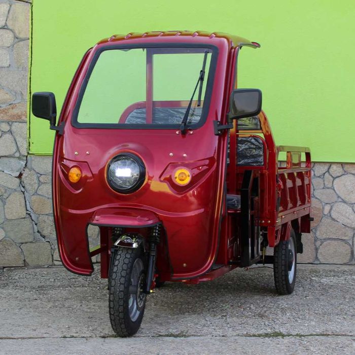 Електрическа Селскостопанска Триколка с Покрив 2000W Maxmotors RED