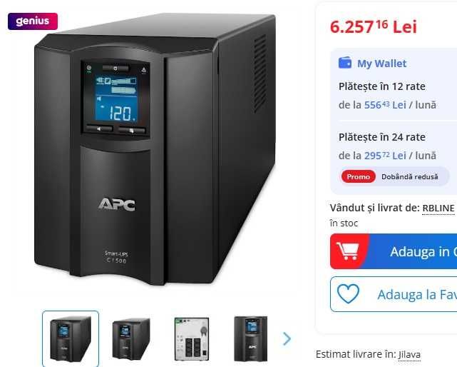 UPS APC 1500VA 10 variante, inclusiv NOI (SMC,SMT,SUA,RS) tower,1U,2U.