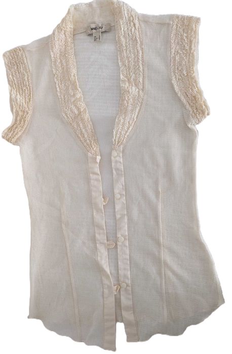 Bluză Mango, crem/galben pai, mărimea S