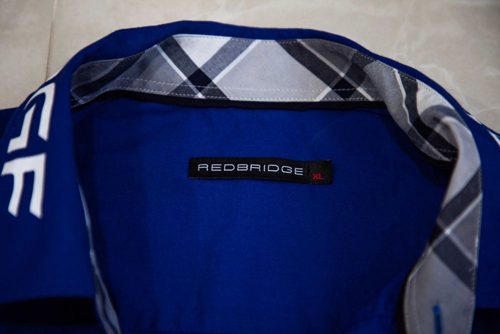 Ефектна синя риза с дълъг ръкав Redbridge - XL