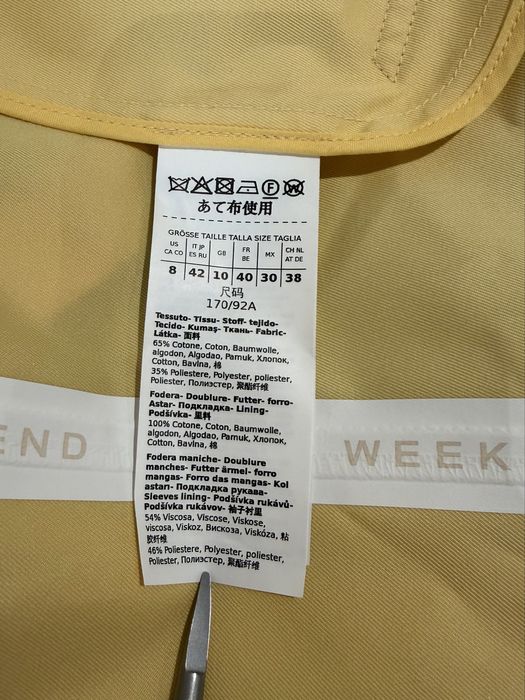 Max Mara, Trench impermeabil, galben, 38 EU / M