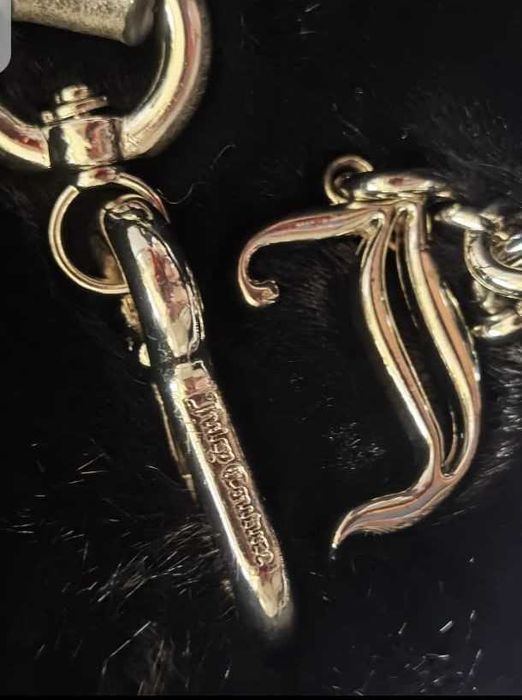 Geanta dama blana neagra accesorii argintii cristale Juicy Couture