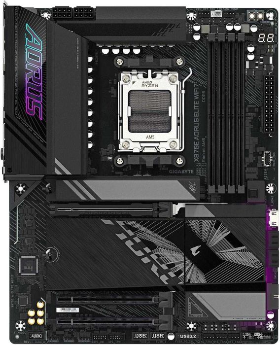 Новая Материнская плата GIGABYTE X870E AORUS ELITE WIFI7 сокет AMD AM5