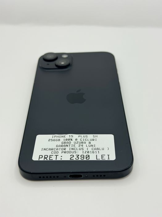 Iphone 15 Plus 256GB Negru 100% Garantie Rate BuyBack - zonemag.ro