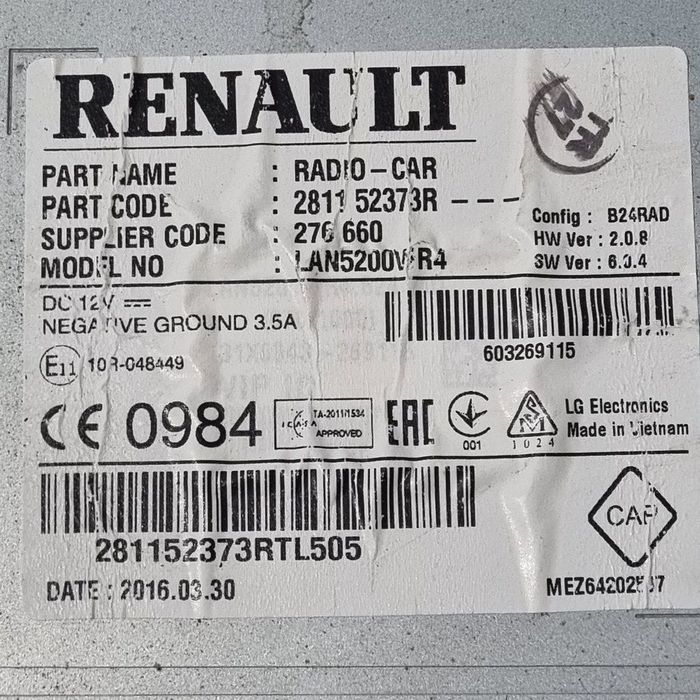 Navigatie Dacia Duster Facelift 2013 - 2018 (1384) 281152373r
