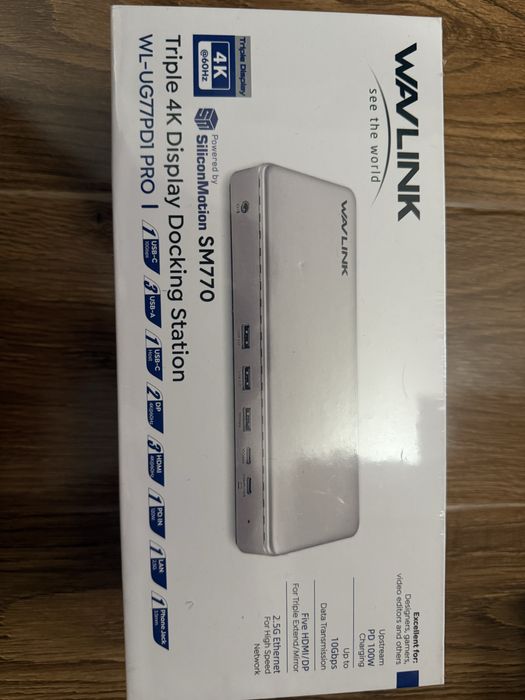 Statie andocare wavlink sm770 triplu hdmi 10gbps,enthernet 2.5G