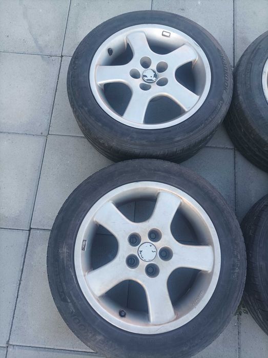 Jante 5x112; R16, cu anvelope vara Hankook pentru Skoda, VW