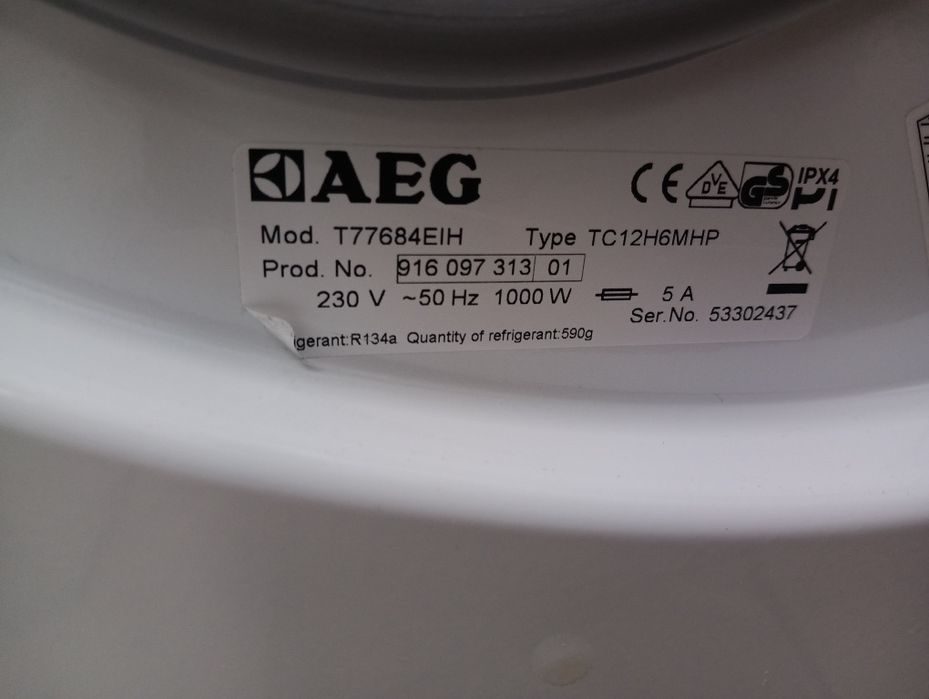 Сушилня с термопомпа АЕГ Aeg Protex Plus A+++ 8кг 2 години гаранция!