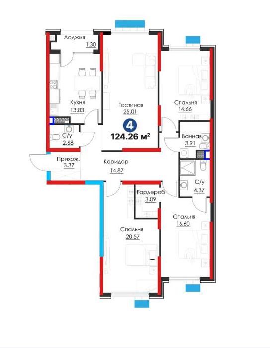 NRG Yunusobod бизнес-класс  4 хонали квартира ипотекага бош толов 15%