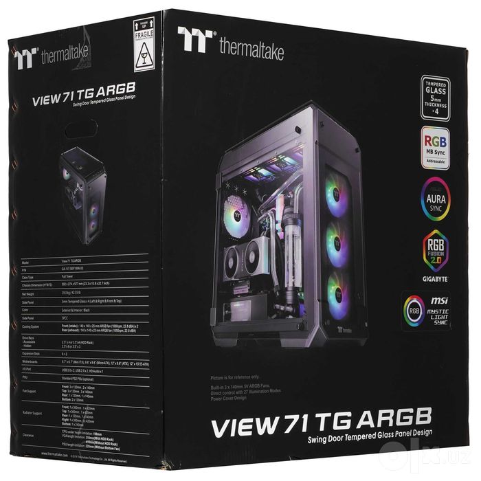 - Корпус Thermaltake View 71 Tempered Glass Edition Black