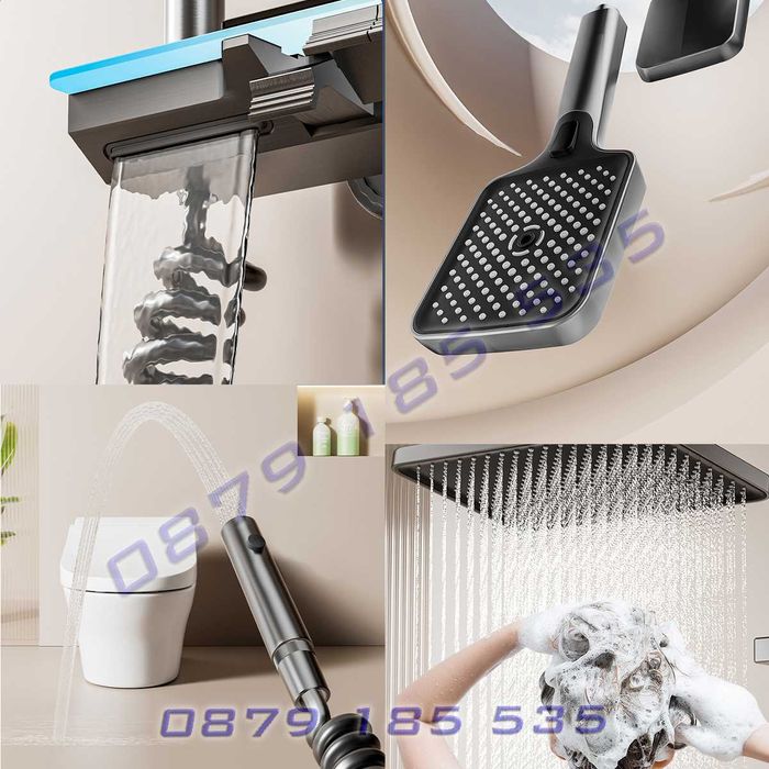 Модерен Пиано душ дисплей светлини инокс Пита баня смесител лед свети