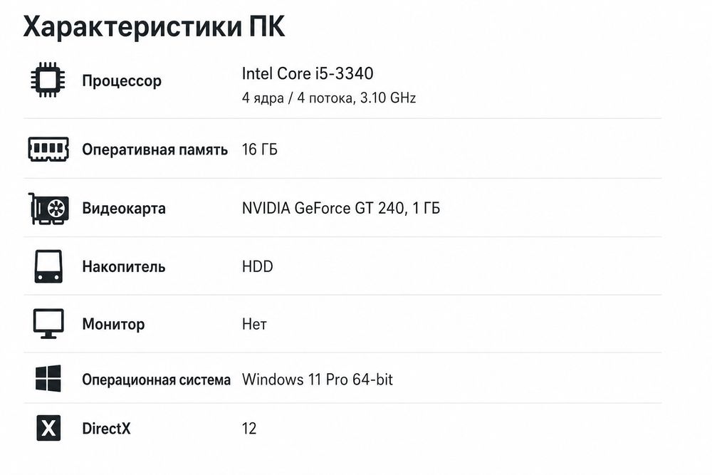 Продается пк в хорошем состоянии