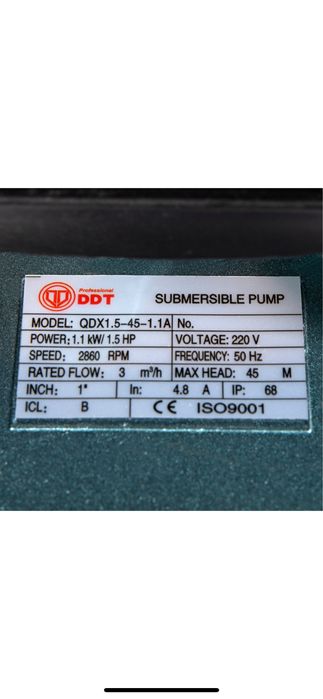 Pompa Apa Nisipoasa/Curata Submersibila 1.1Kw 45 Metri Adancime