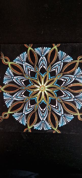 Mandala in puncte - obiect decorativ handmade unicat