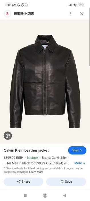 Geaca piele noua Calvin Klein barbati M